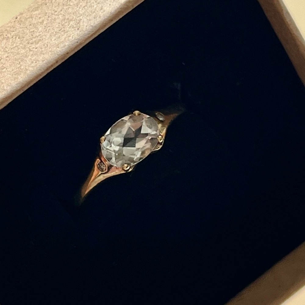Aquamarine and Diamond Gold Ring